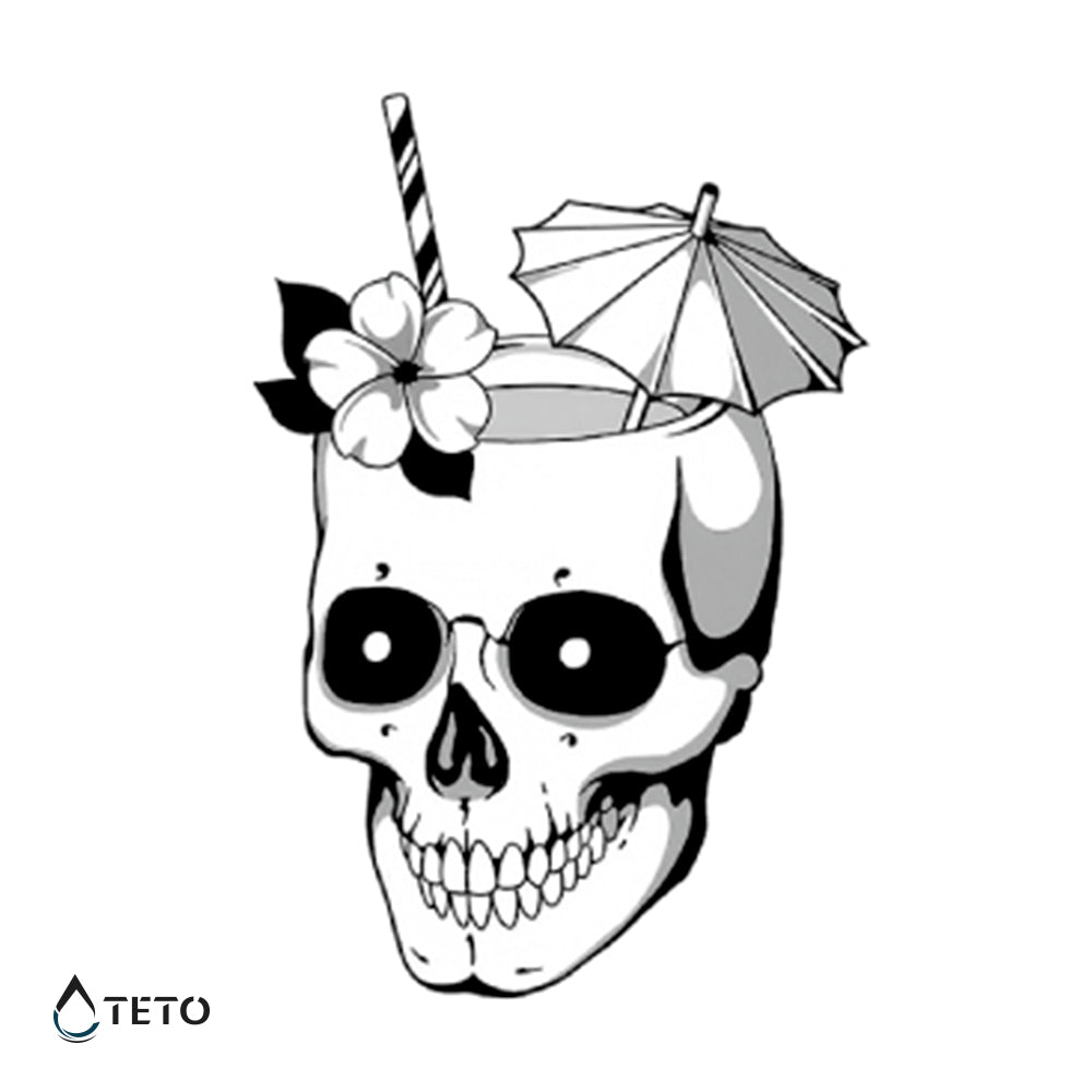 Cráneo playero - TETO - Tatuajes Temporales