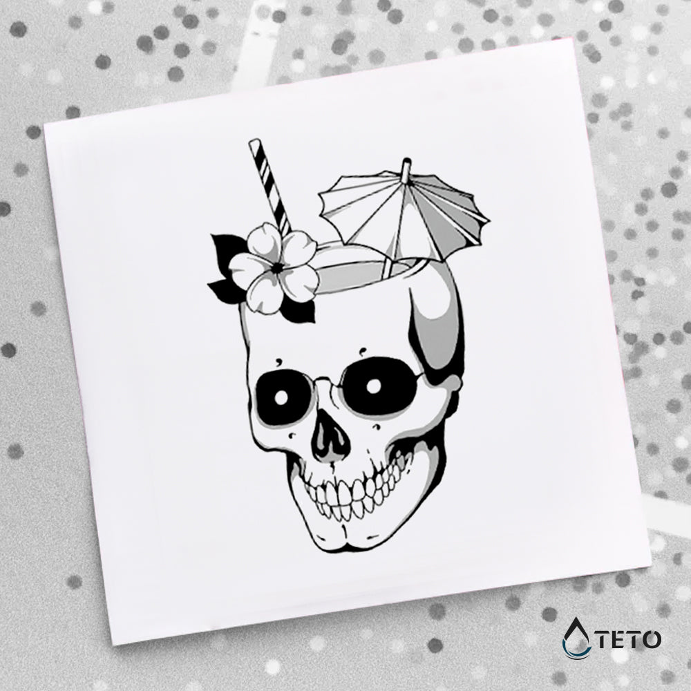 Cráneo playero - TETO - Tatuajes Temporales