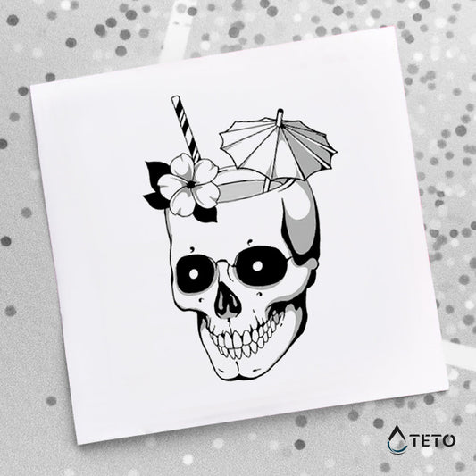 Cráneo playero - TETO - Tatuajes Temporales