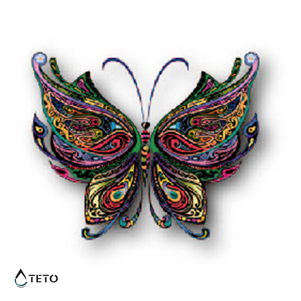 Mariposa multicolor - TETO - Tatuajes Temporales