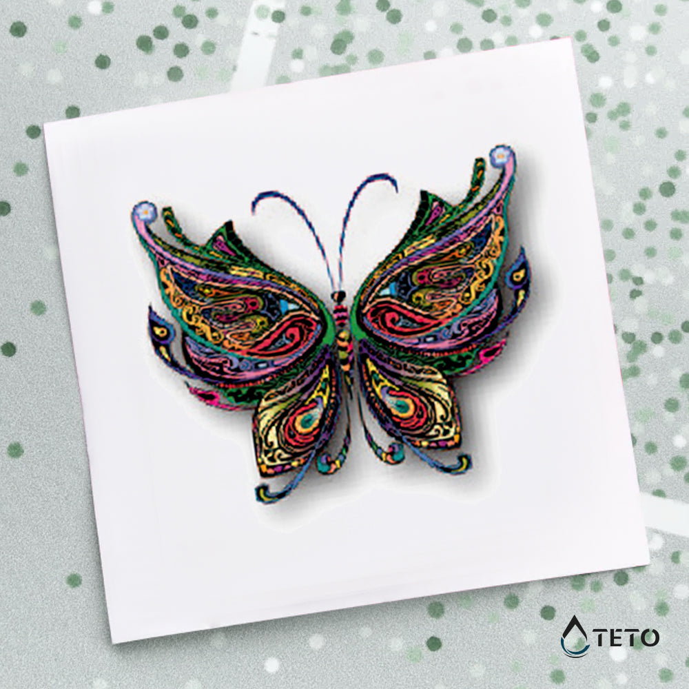Mariposa multicolor - TETO - Tatuajes Temporales