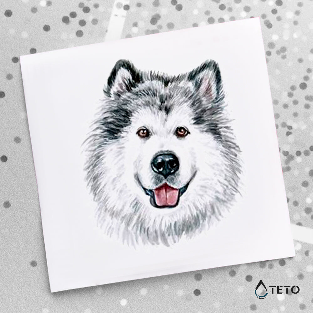 Perro Husky Siberiano - TETO - Tatuajes Temporales