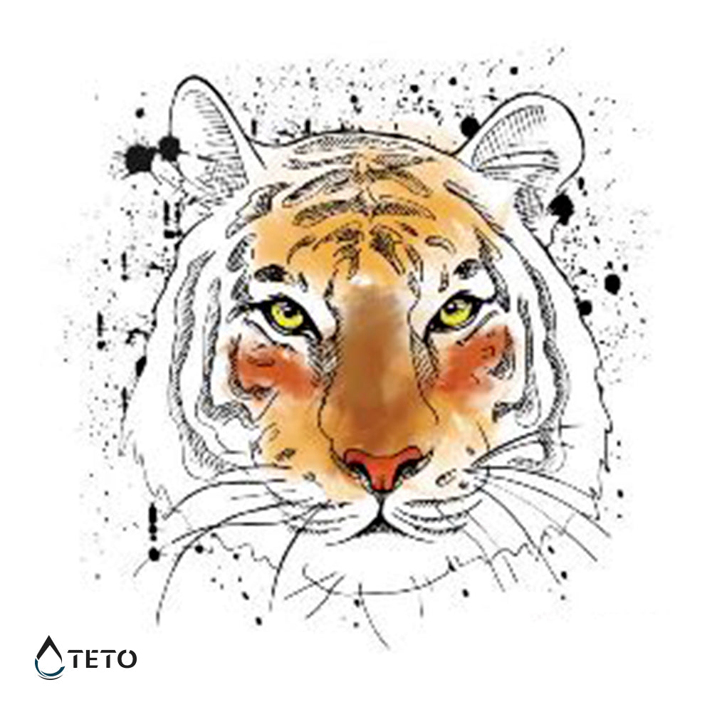 Tigre minimalista - TETO - Tatuajes Temporales