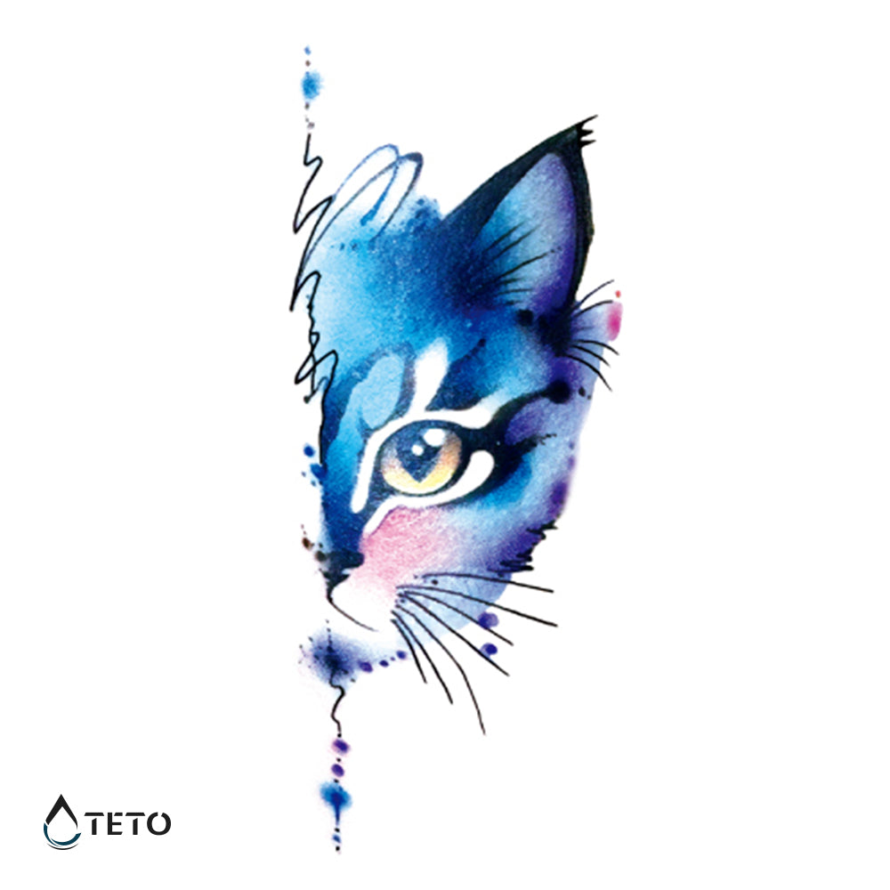 Cara de gato - TETO - Tatuajes Temporales