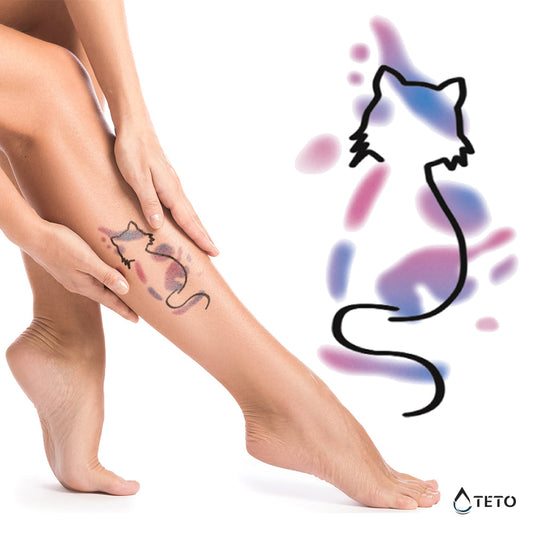 Silueta de gato - TETO - Tatuajes Temporales