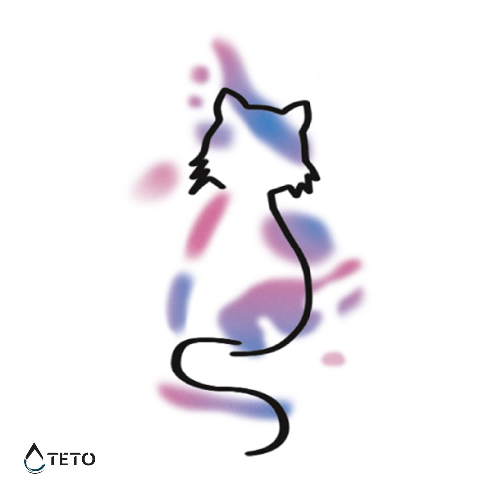 Silueta de gato - TETO - Tatuajes Temporales
