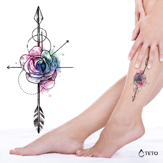 Flecha con flor - TETO - Tatuajes Temporales
