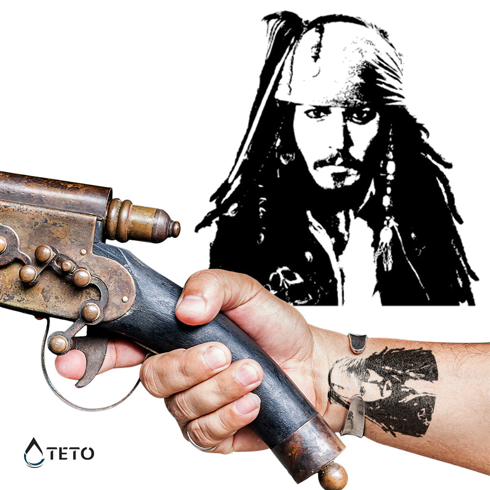 Johnny Depp - Jack Sparrow - TETO - Tatuajes Temporales