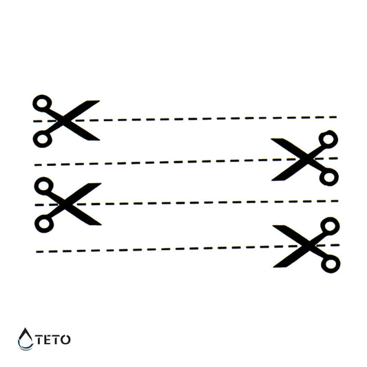 Tijeras - línea - set - Tatuajes Temporales TETO