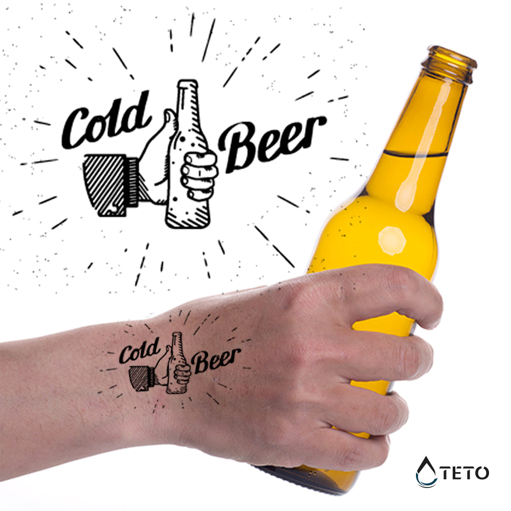 Cerveza helada - TETO - Tatuajes Temporales