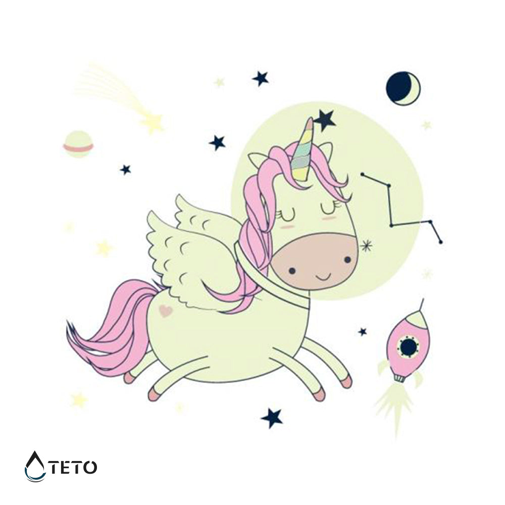 Unicornio - Brilla en la oscuridad - TETO - Tatuajes Temporales