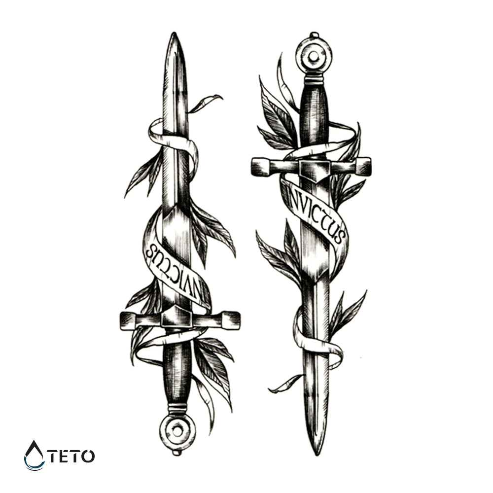 Espadas ganadoras - set - TETO - Tatuajes Temporales