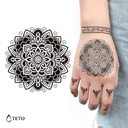 Mandala tipo D - TETO - Tatuajes Temporales