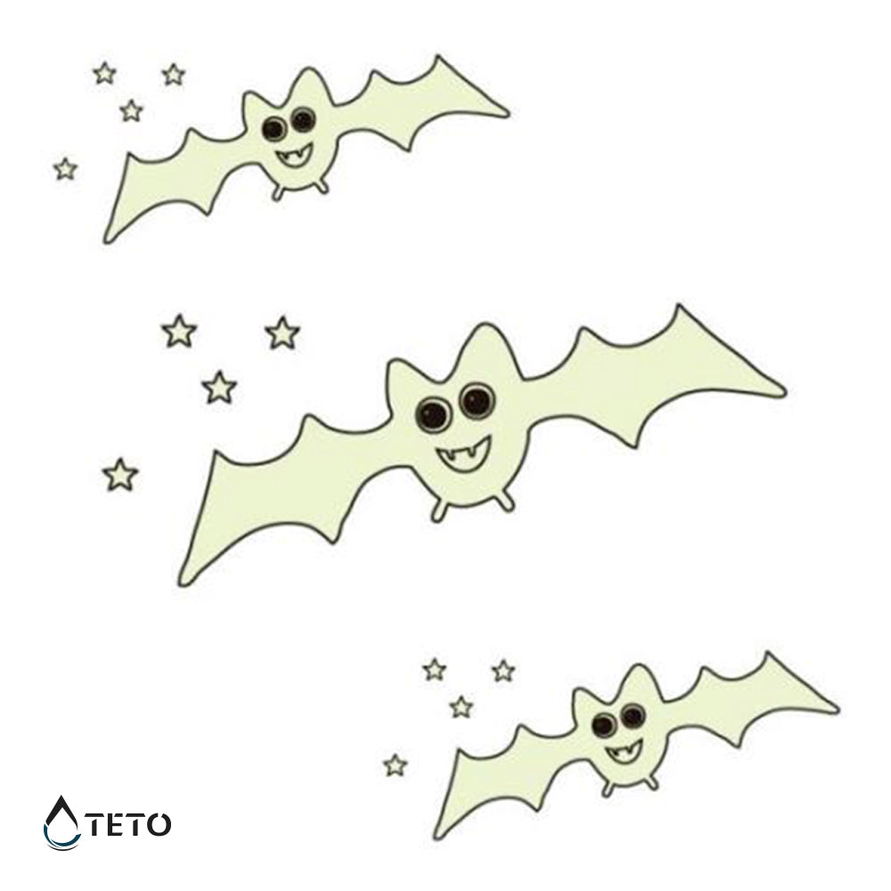 Murciélago - Brilla en la oscuridad - set - TETO - Tatuajes Temporales