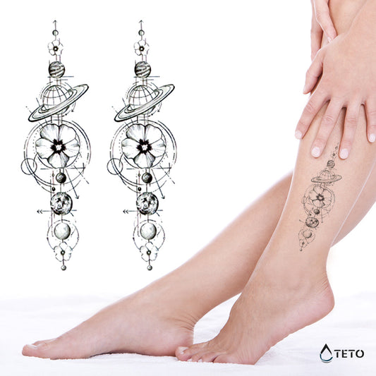 Fila de planetas – set - TETO - Tatuajes Temporales