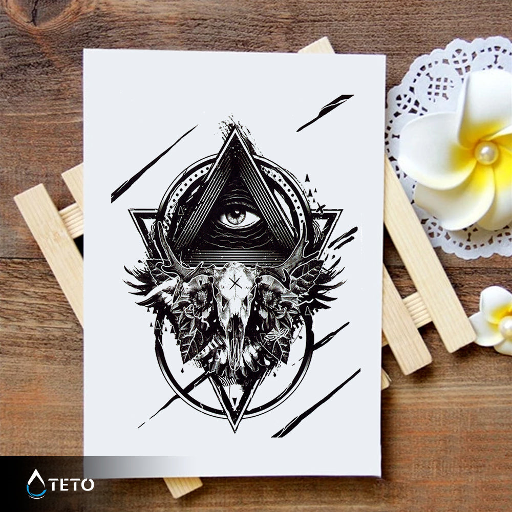 Ojo en un triángulo - TETO - Tatuajes Temporales