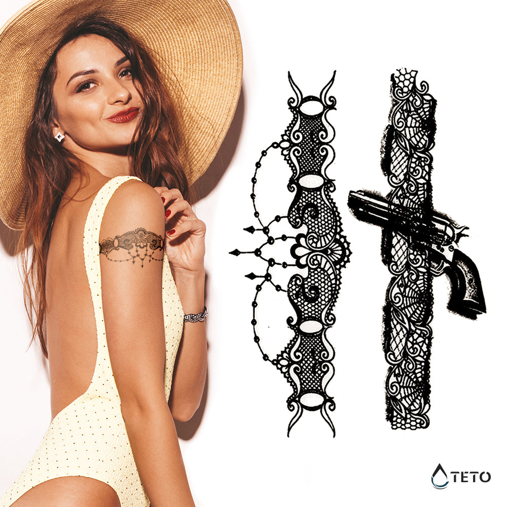 Liguero con pistola - set - TETO - Tatuajes Temporales