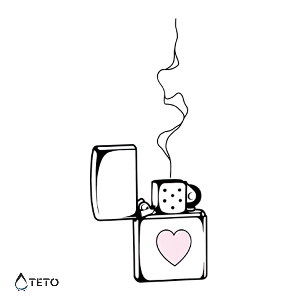 Encendedor - corazón - TETO - Tatuajes Temporales