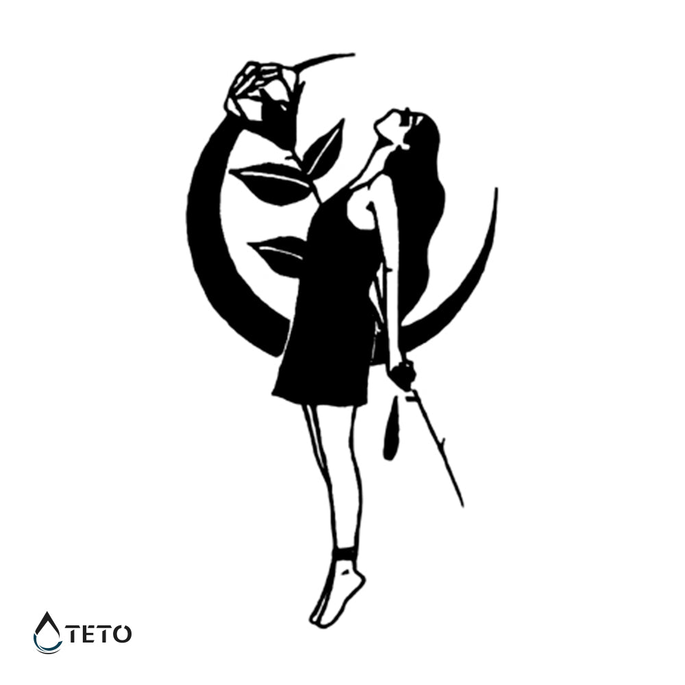 Mujer con una rosa - TETO - Tatuajes Temporales