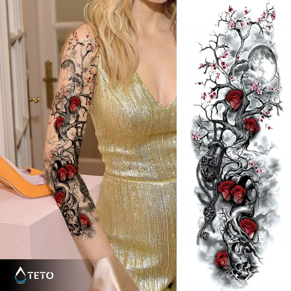 Árbol con rosas - TETO - Tatuajes Temporales