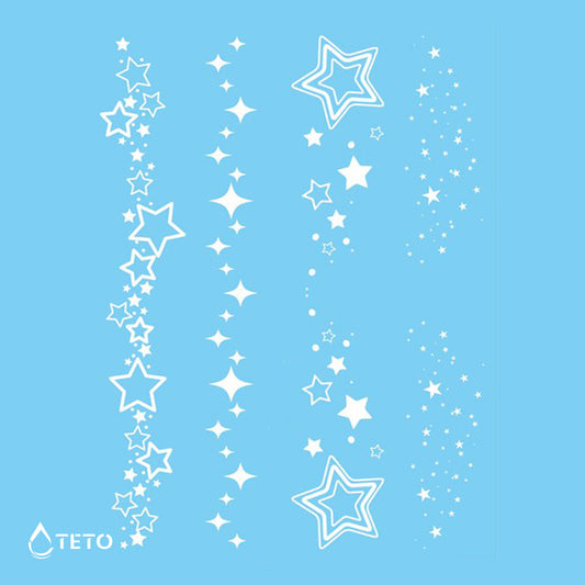 Estrellas blancas – set - TETO - Tatuajes Temporales