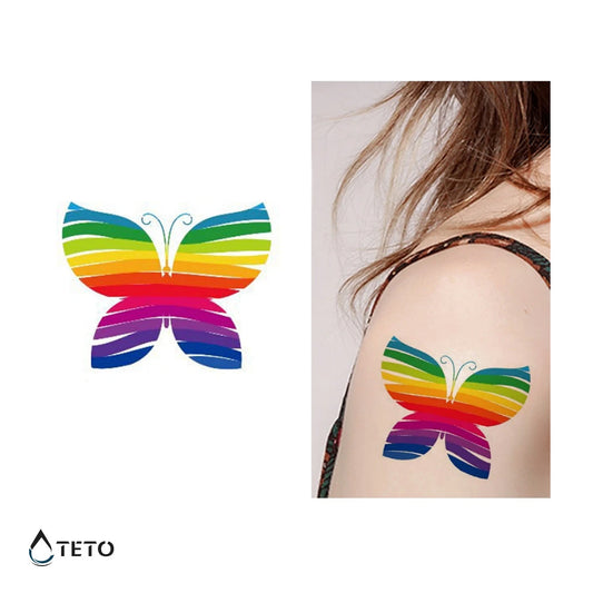 Mariposa arcoiris - TETO - Tatuajes Temporales