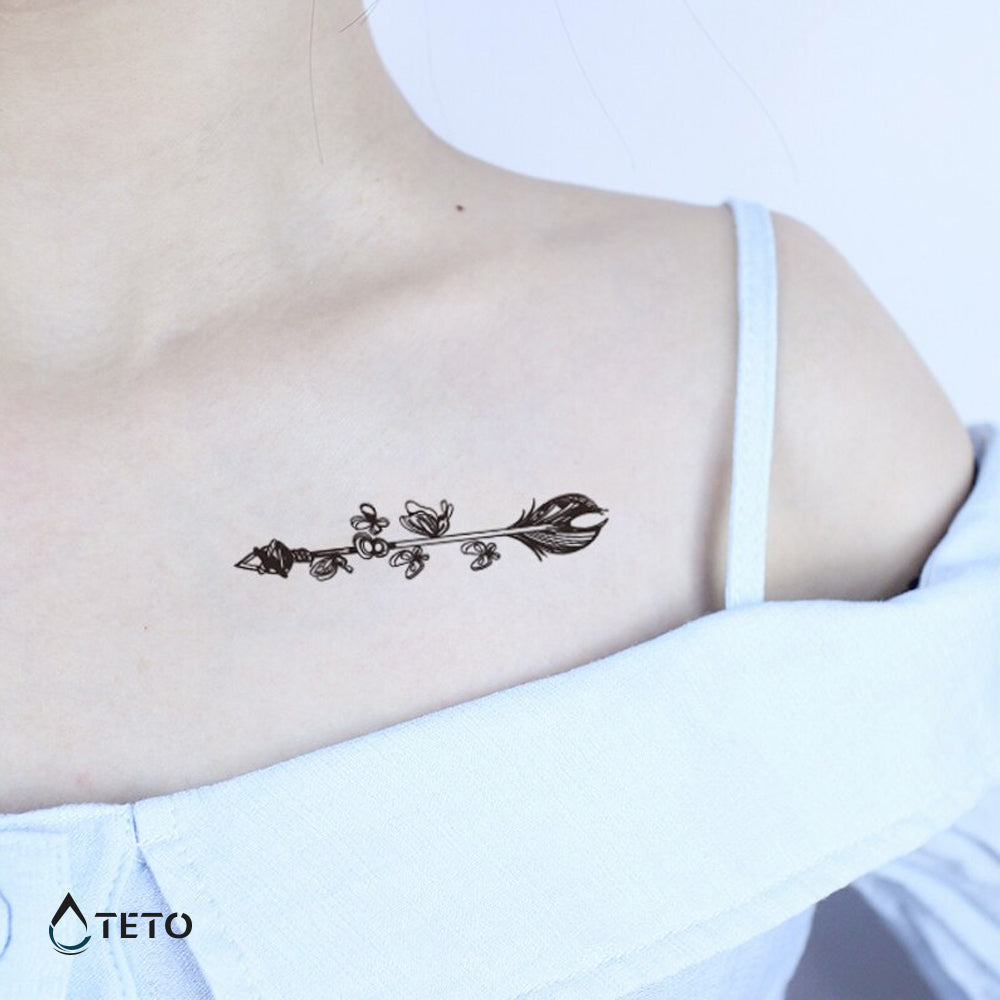 Flechas con flores – set - TETO - Tatuajes Temporales