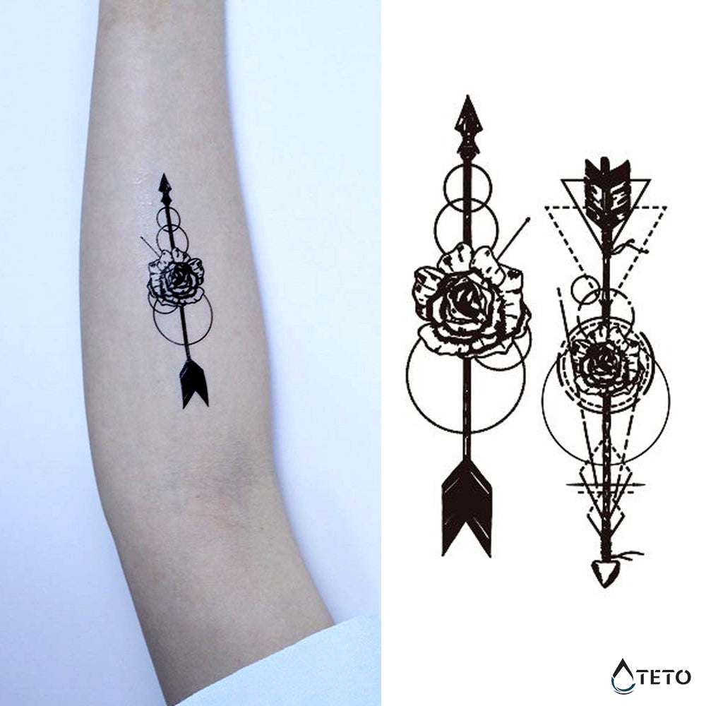 Flechas con flores – set - TETO - Tatuajes Temporales