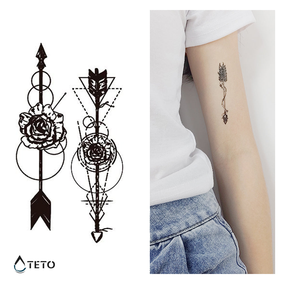 Flechas con flores – set - TETO - Tatuajes Temporales