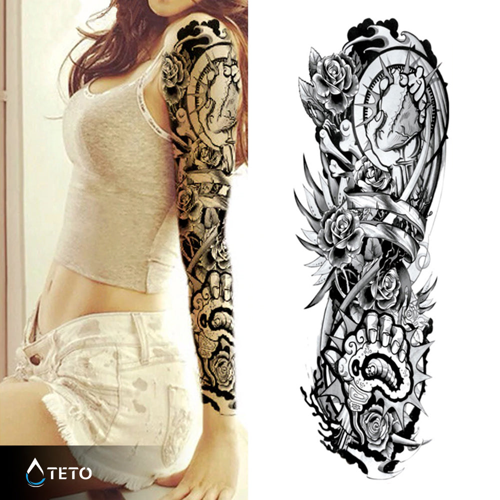 Rosa negra - TETO - Tatuajes Temporales