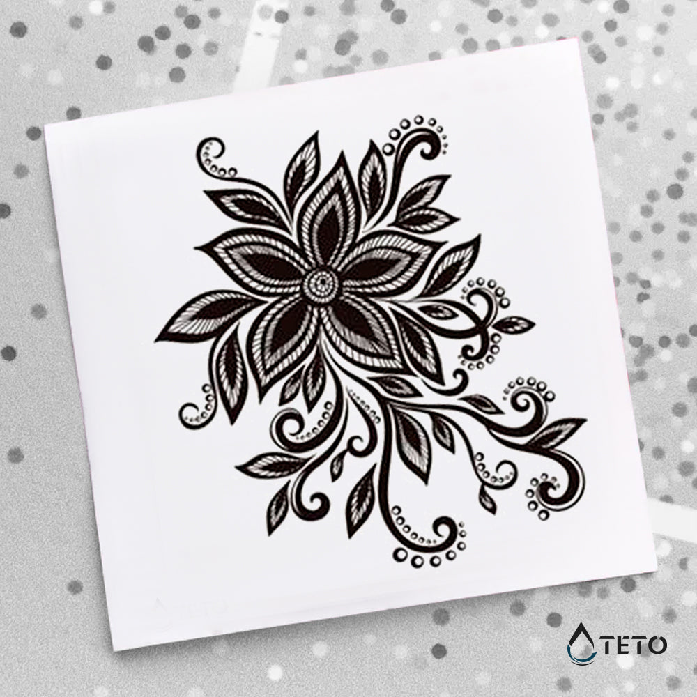 Flor negra - TETO - Tatuajes Temporales