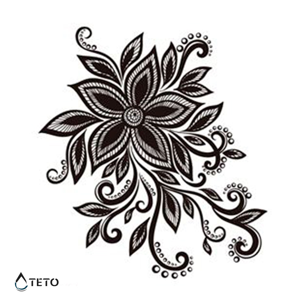 Flor negra - TETO - Tatuajes Temporales