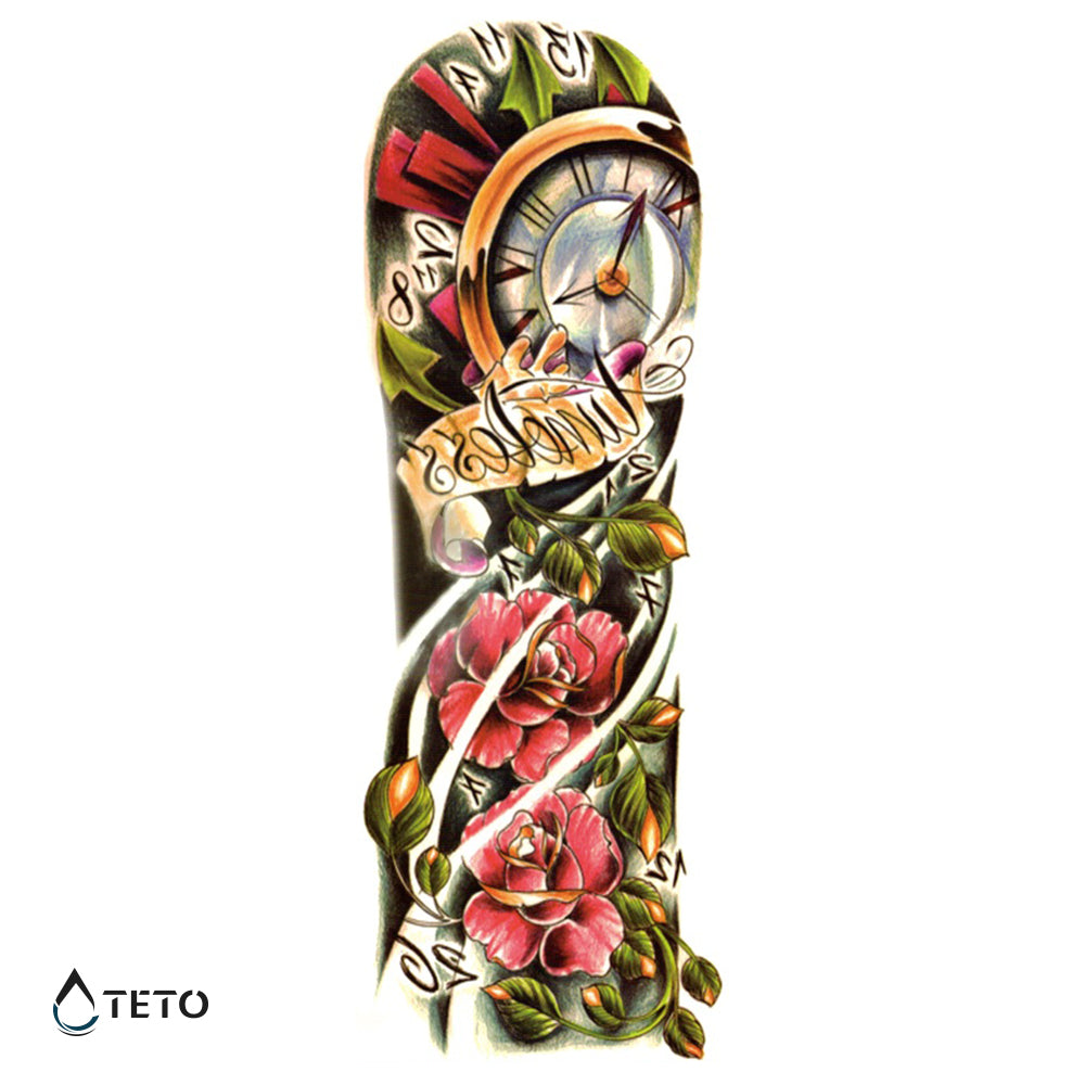 Reloj con flores - TETO - Tatuajes Temporales