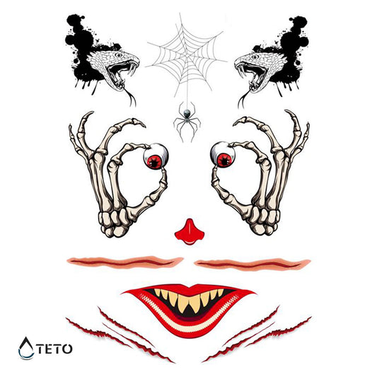 Rostro aterrador - TETO - Tatuajes Temporales