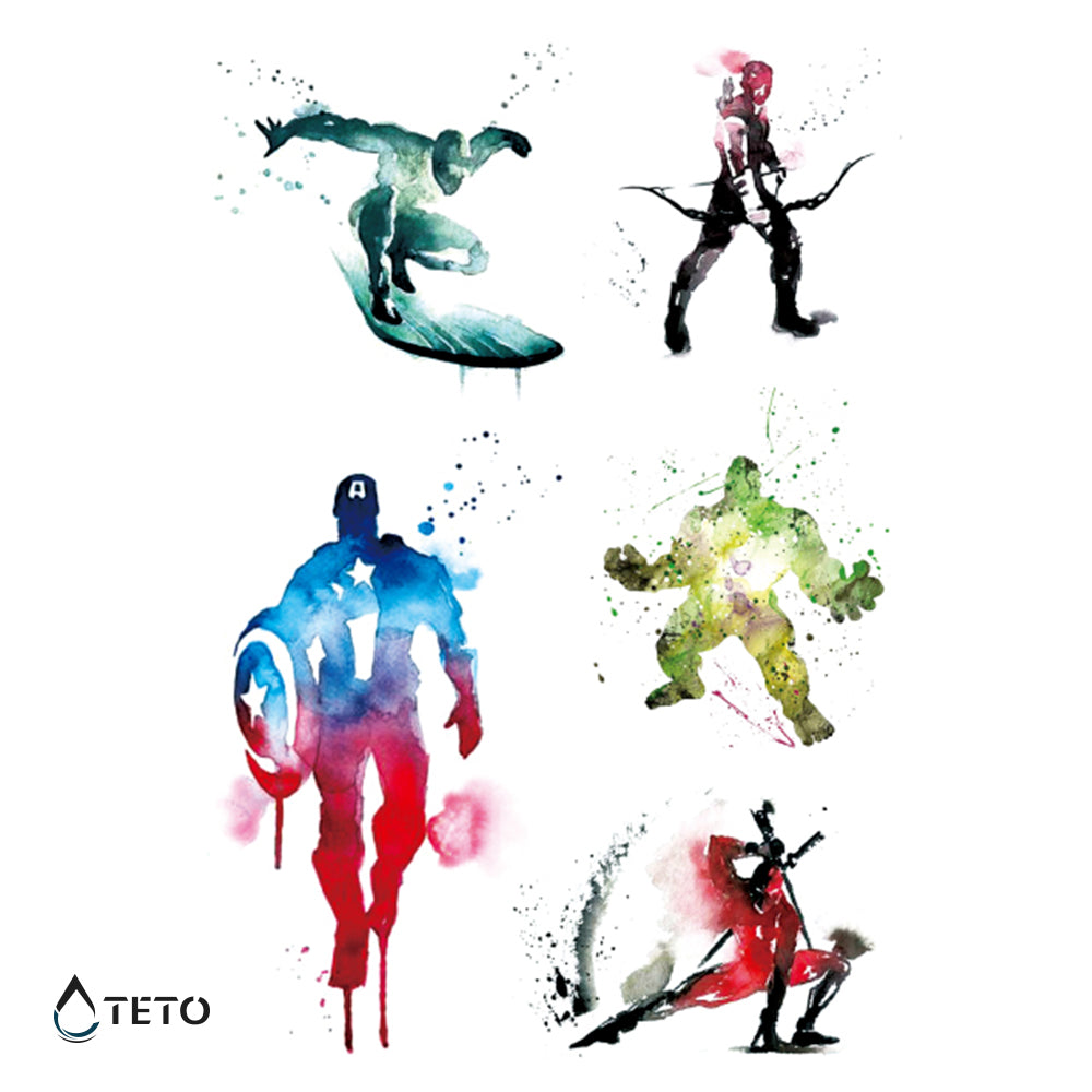 Superhéroes – set - TETO - Tatuajes Temporales