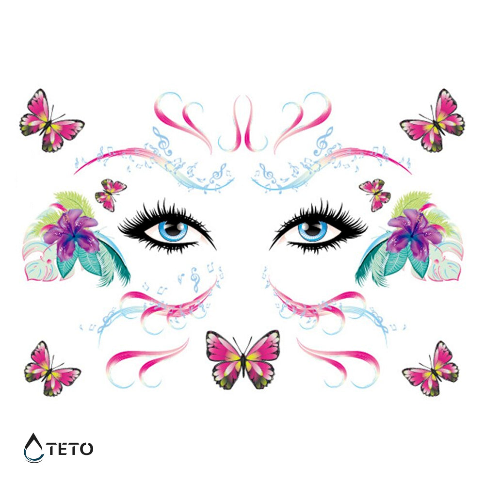 Mariposas faciales – Escarchados - set - TETO - Tatuajes Temporales