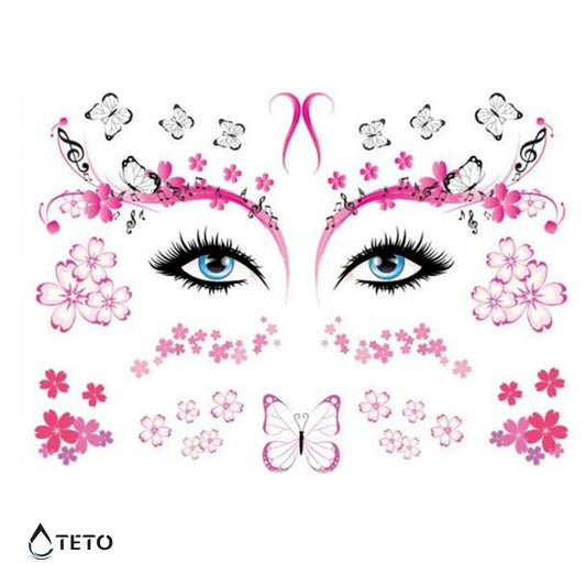 Flores faciales – Escarchados - set - TETO - Tatuajes Temporales