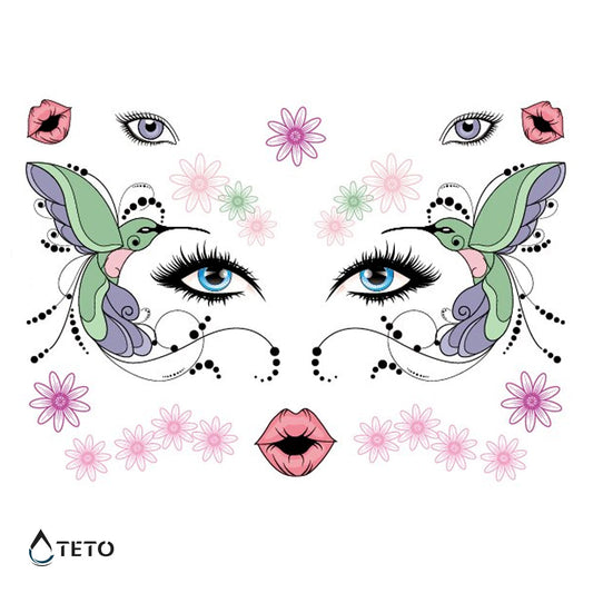 Cara de colibrí – Escarchados - set - TETO - Tatuajes Temporales