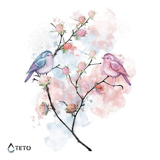 Pajaritos románticos - TETO - Tatuajes Temporales