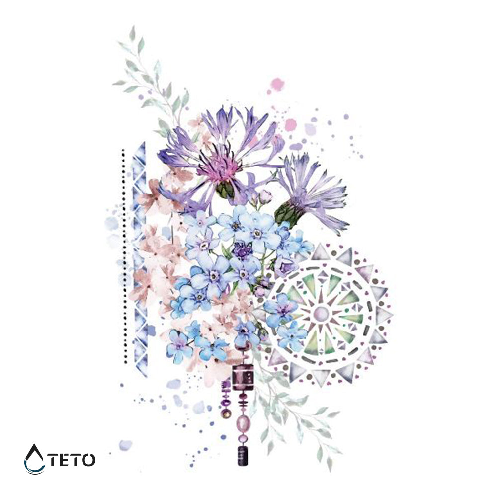 Flores variadas - TETO - Tatuajes Temporales