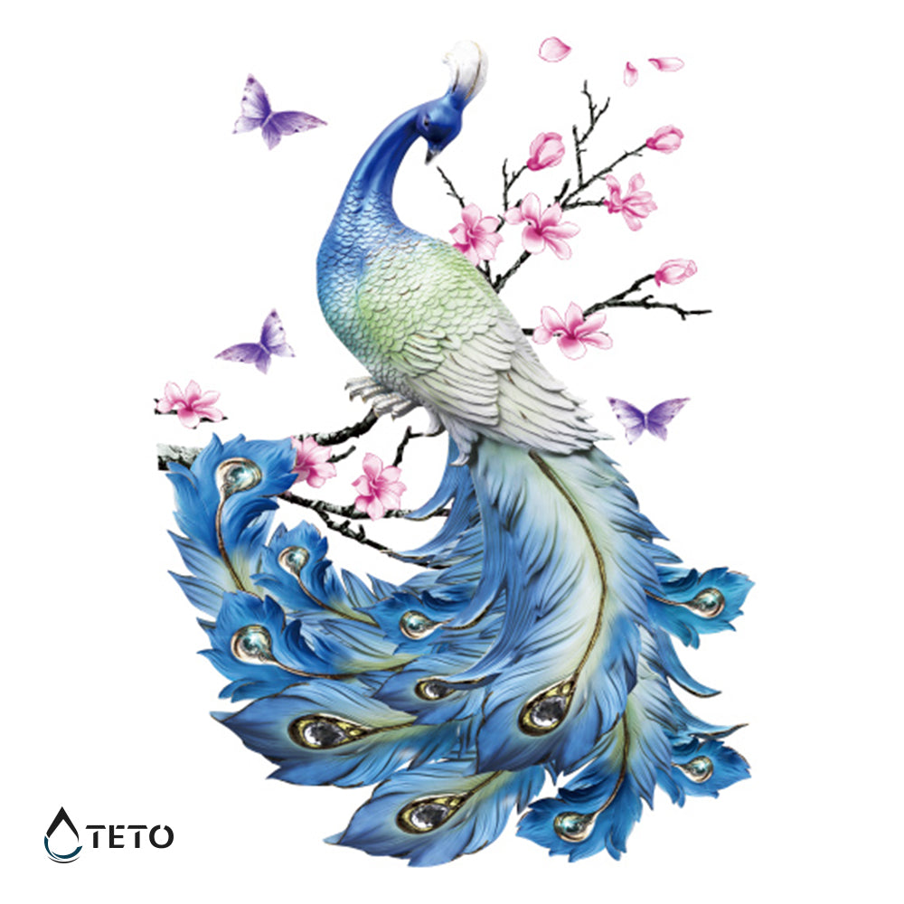 Pavo real – Escarchados - TETO - Tatuajes Temporales