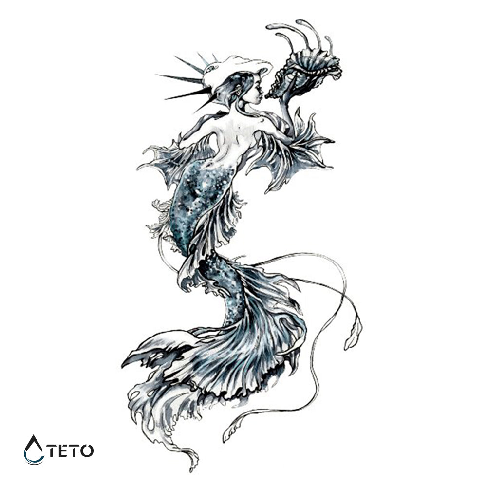 Sirena poderosa - Tatuajes Temporales TETO