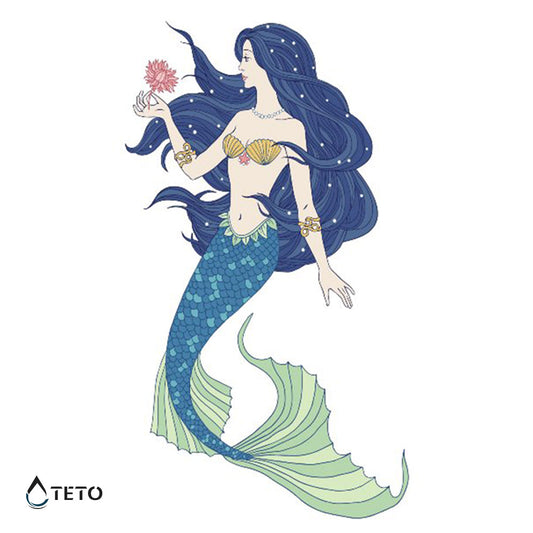 Sirena brillante - Tatuajes Temporales TETO