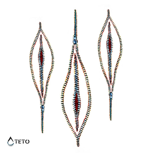 Cremallera en el cuerpo - set - Tatuajes Temporales TETO