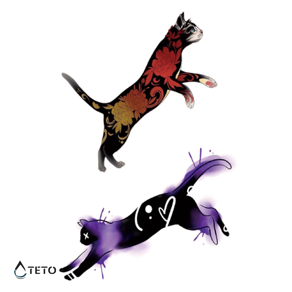 Gatos - set - Tatuajes Temporales TETO