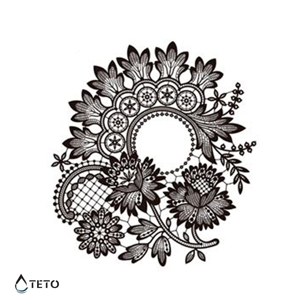 Abanico de flores - TETO - Tatuajes Temporales