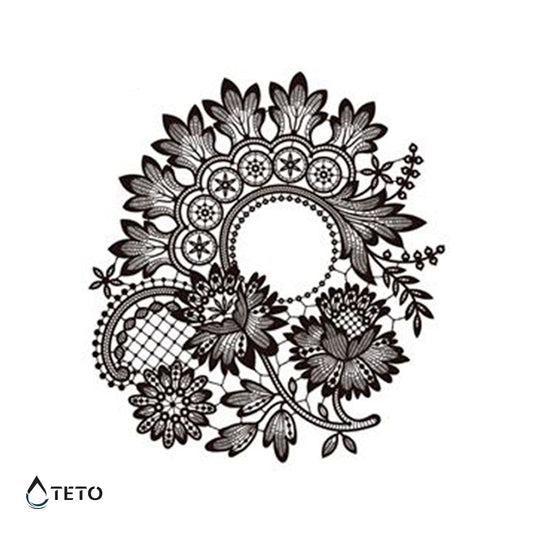 Abanico de flores - TETO - Tatuajes Temporales