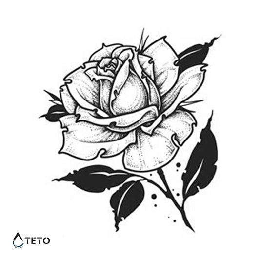 Rosa blanca - TETO - Tatuajes Temporales