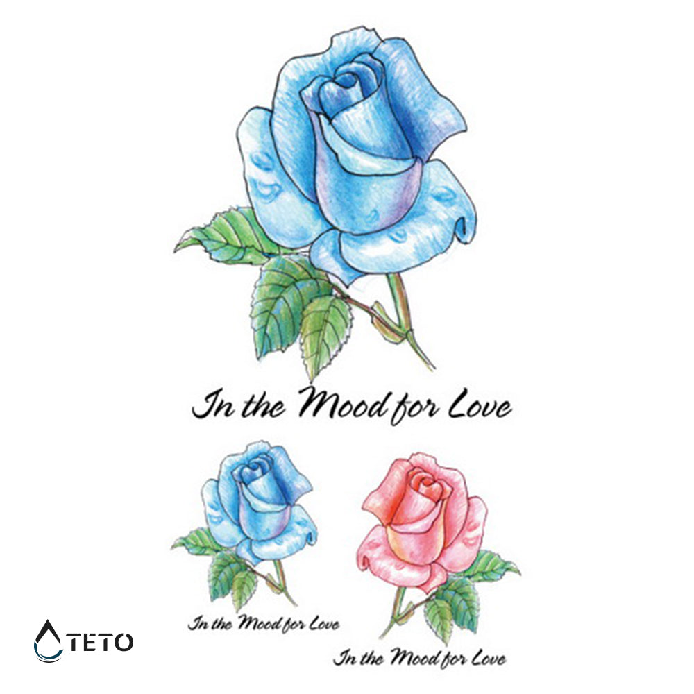 Rosa - set - TETO - Tatuajes Temporales