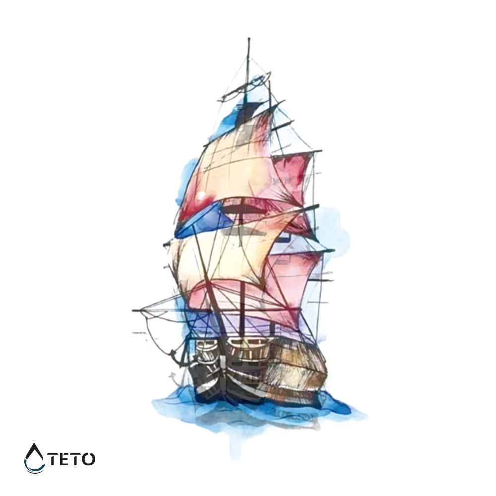 Velero navegando - TETO - Tatuajes Temporales